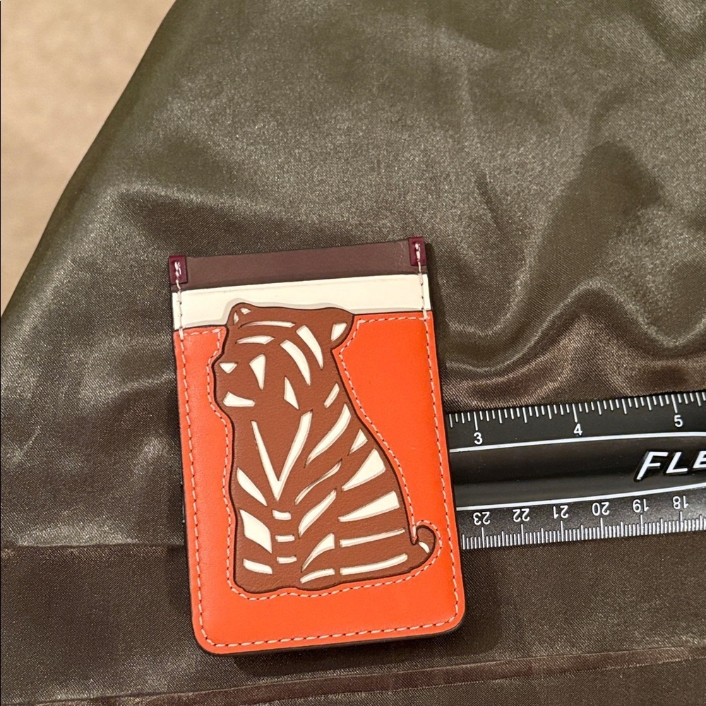 Orange and Brown Card Holder for your phone - Picture 2 of 3